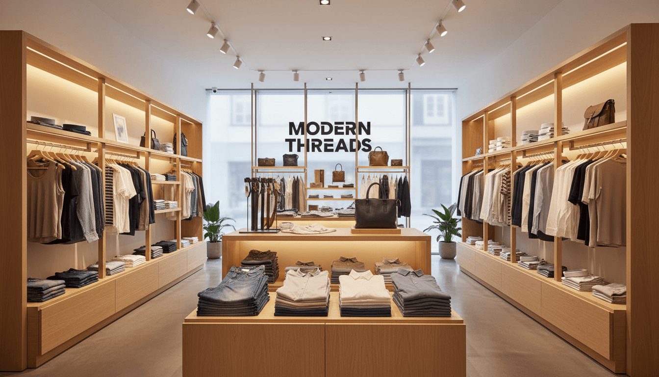 Inside Kabach Clothing Store, racks with casual and formal clothing arranged in a bright, welcoming Toronto shop